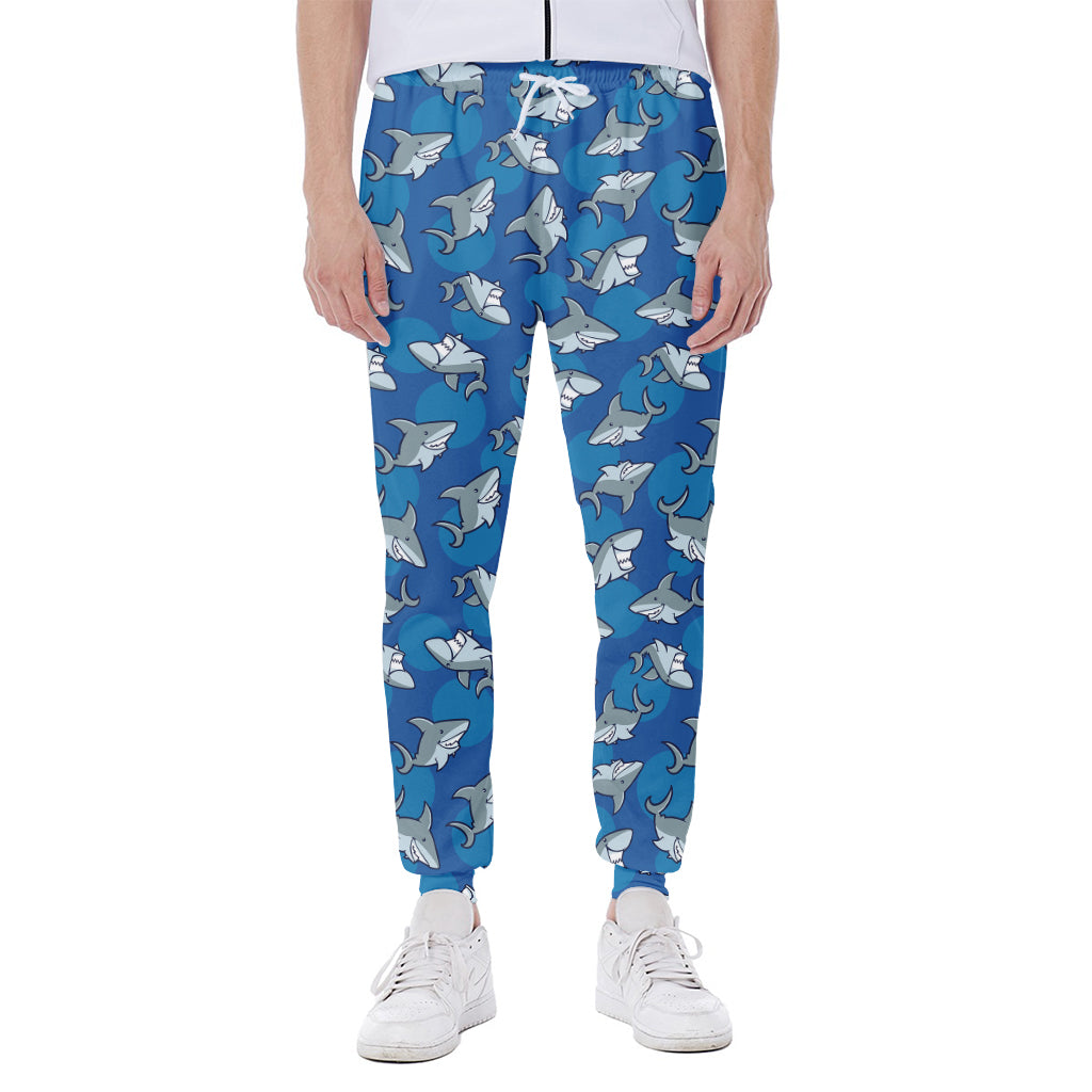 Cartoon Shark Pattern Print Scuba Joggers