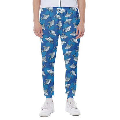 Cartoon Shark Pattern Print Scuba Joggers