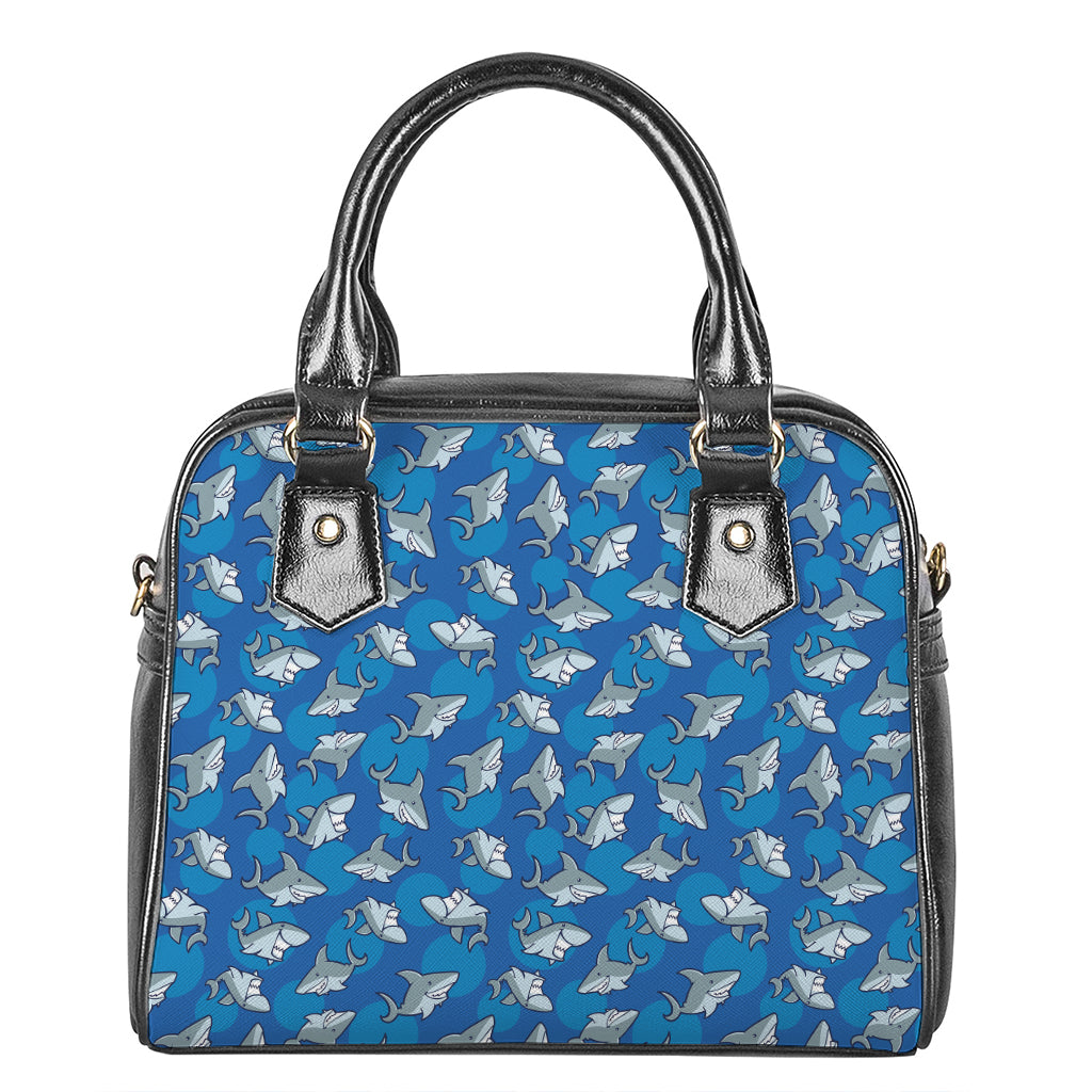 Cartoon Shark Pattern Print Shoulder Handbag