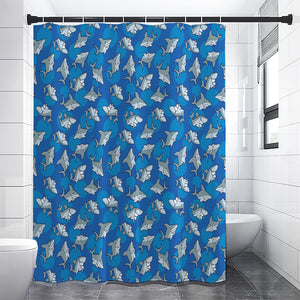 Cartoon Shark Pattern Print Shower Curtain