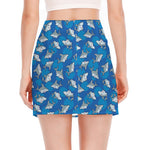 Cartoon Shark Pattern Print Side Slit Mini Skirt