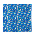 Cartoon Shark Pattern Print Silk Bandana