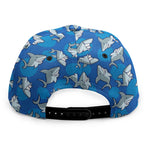 Cartoon Shark Pattern Print Snapback Cap