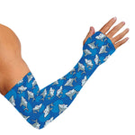 Cartoon Shark Pattern Print Sun Protection Arm Sleeves