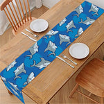 Cartoon Shark Pattern Print Table Runner