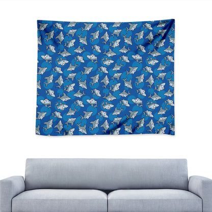 Cartoon Shark Pattern Print Tapestry