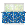 Cartoon Shark Pattern Print Tier Curtains