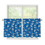 Cartoon Shark Pattern Print Tier Curtains