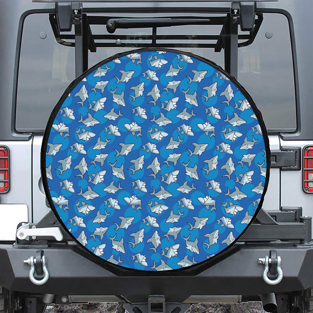 Cartoon Shark Pattern Print Tire Cover