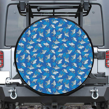 Cartoon Shark Pattern Print Tire Cover