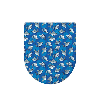Cartoon Shark Pattern Print Toilet Lid Cover