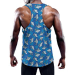 Cartoon Shark Pattern Print Training Tank Top