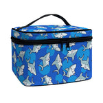 Cartoon Shark Pattern Print Travel Makeup Bag