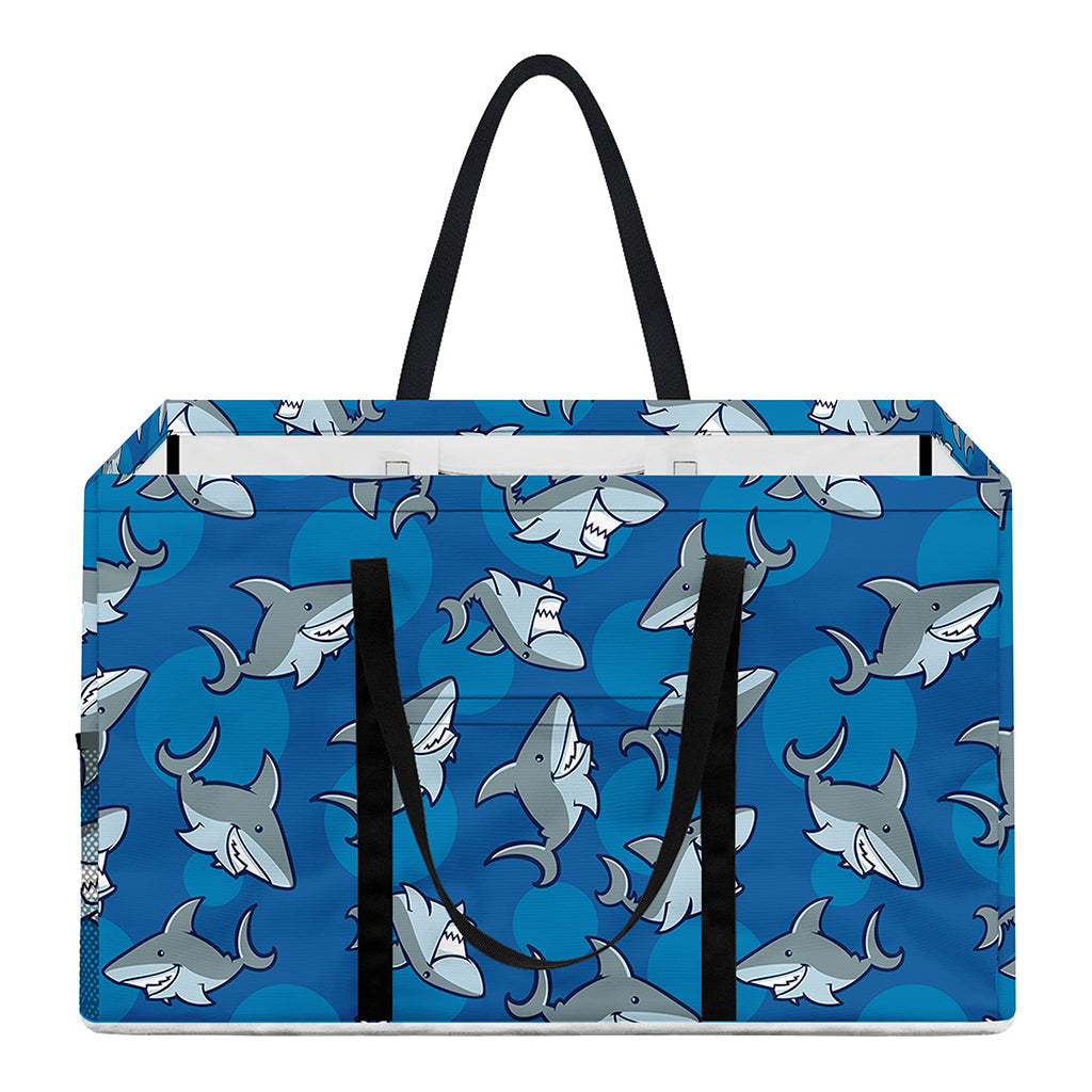 Cartoon Shark Pattern Print Utility Tote Bag