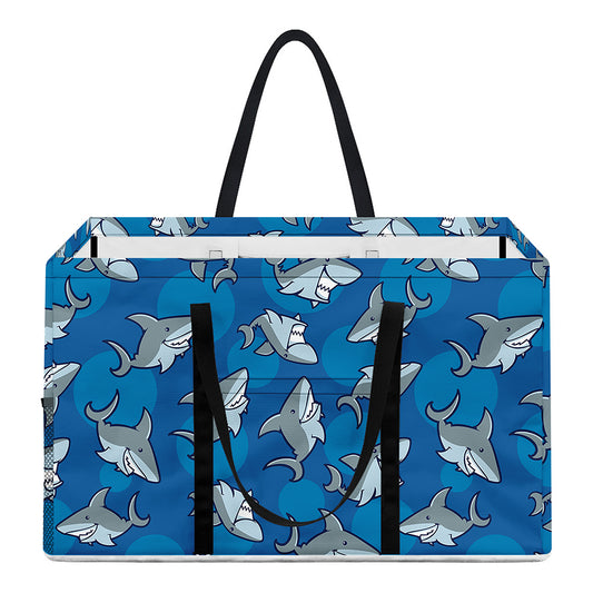 Cartoon Shark Pattern Print Utility Tote Bag