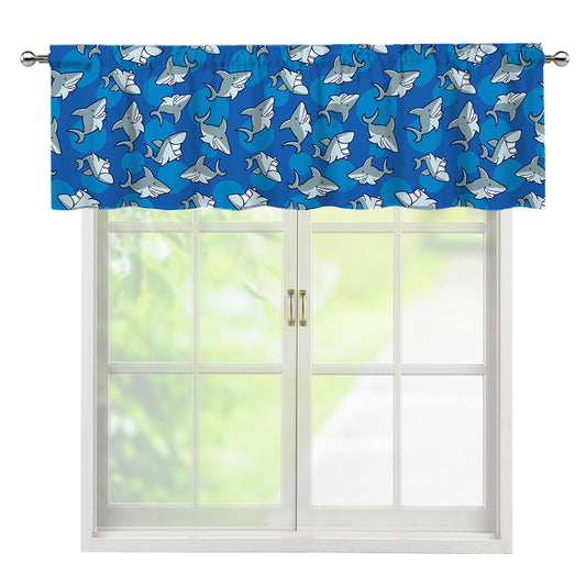 Cartoon Shark Pattern Print Window Valance