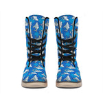 Cartoon Shark Pattern Print Winter Boots