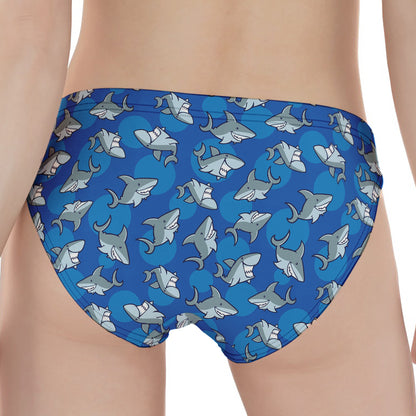 Cartoon Shark Pattern Print Women's Panties