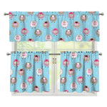 Cartoon Sheep Pattern Print 3 Piece Kitchen Curtains