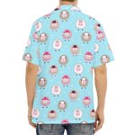 Cartoon Sheep Pattern Print Aloha Shirt