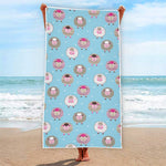 Cartoon Sheep Pattern Print Beach Towel
