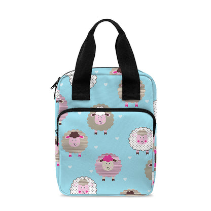 Cartoon Sheep Pattern Print Bible Tote Bag