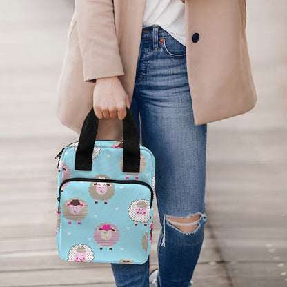 Cartoon Sheep Pattern Print Bible Tote Bag