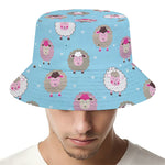 Cartoon Sheep Pattern Print Bucket Hat