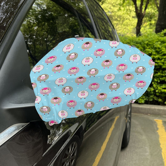 Cartoon Sheep Pattern Print Car Side Mirror Covers