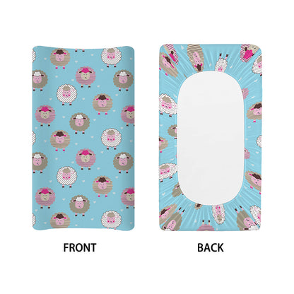 Cartoon Sheep Pattern Print Changing Pad Cover