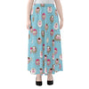 Cartoon Sheep Pattern Print Chiffon Maxi Skirt