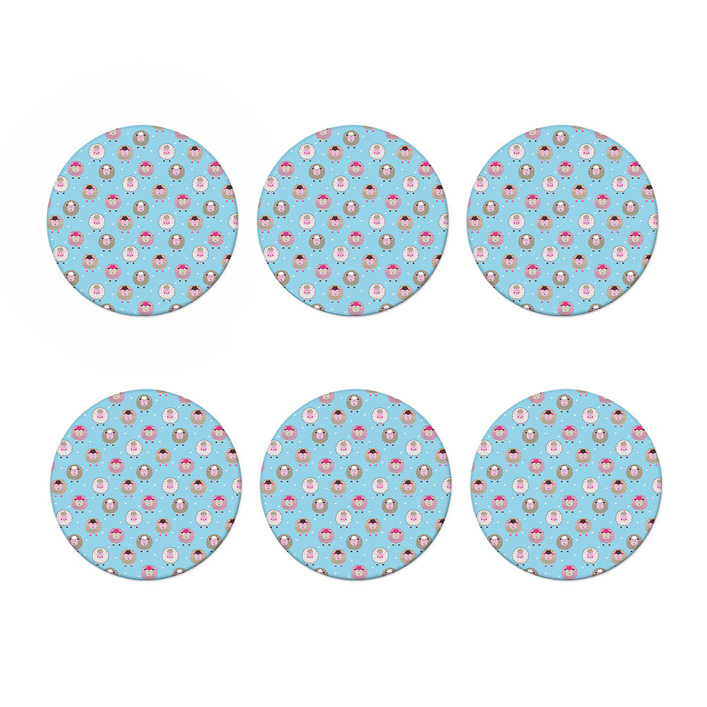 Cartoon Sheep Pattern Print Coaster Set