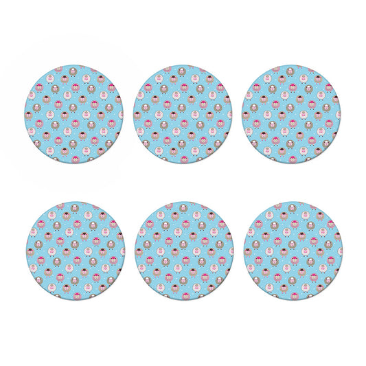Cartoon Sheep Pattern Print Coaster Set