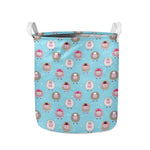 Cartoon Sheep Pattern Print Collapsible Laundry Basket
