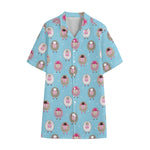 Cartoon Sheep Pattern Print Cotton Hawaiian Shirt