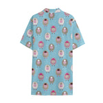 Cartoon Sheep Pattern Print Cotton Hawaiian Shirt