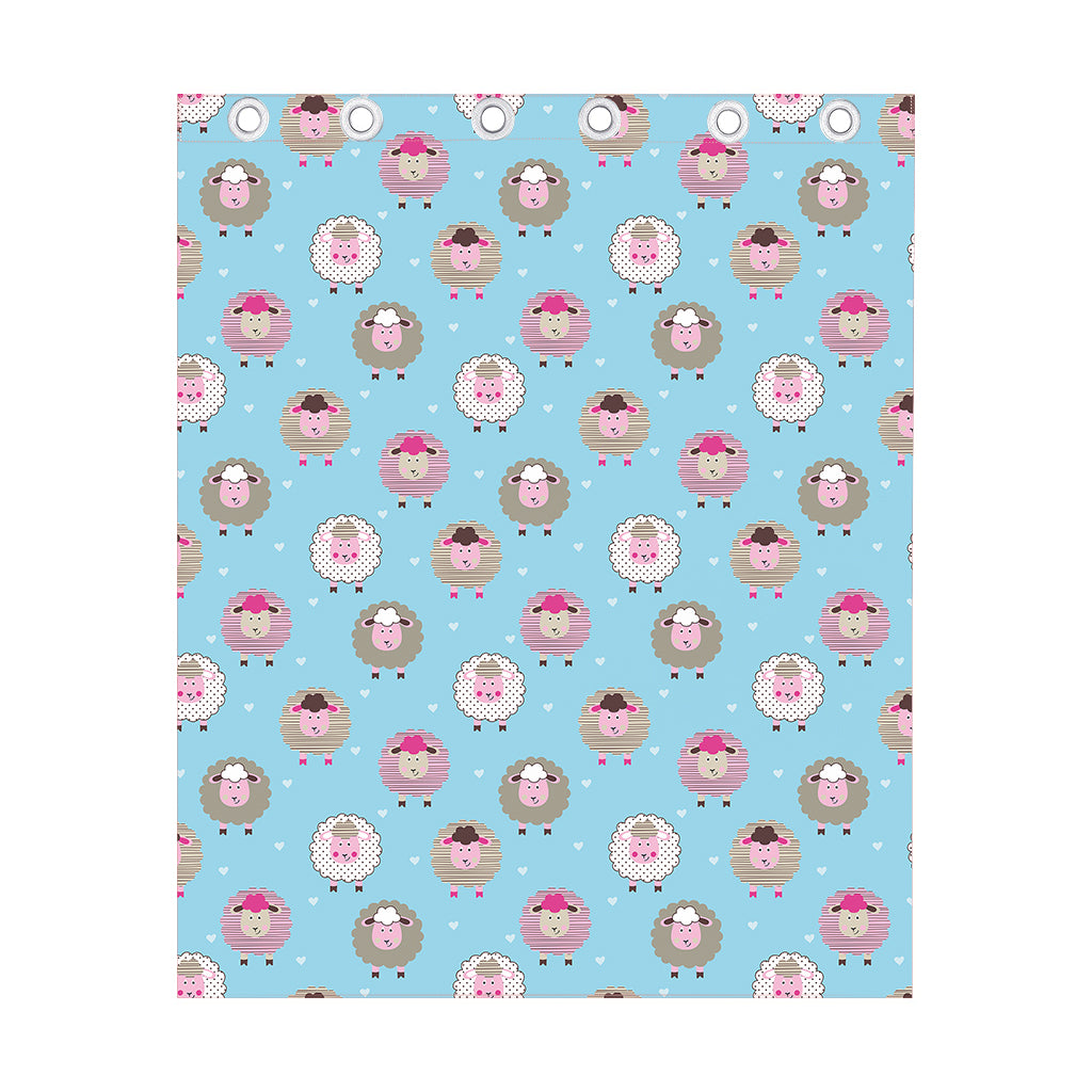 Cartoon Sheep Pattern Print Curtain