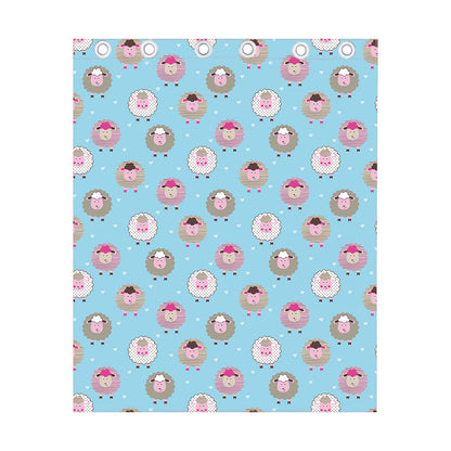 Cartoon Sheep Pattern Print Curtain