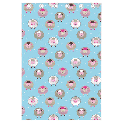 Cartoon Sheep Pattern Print Curtain
