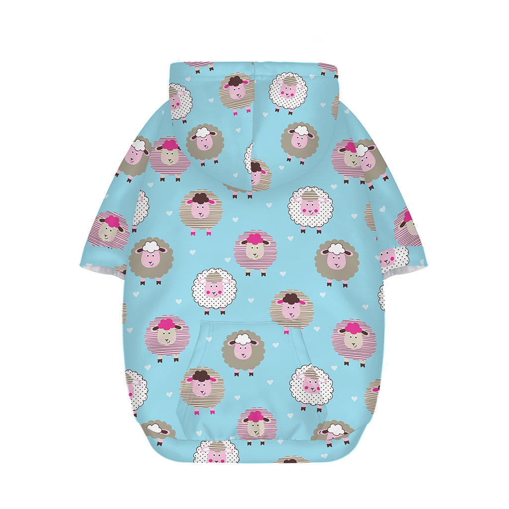 Cartoon Sheep Pattern Print Dog Zip Up Hoodie