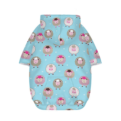 Cartoon Sheep Pattern Print Dog Zip Up Hoodie