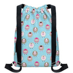 Cartoon Sheep Pattern Print Drawstring Backpack