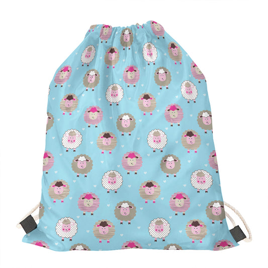 Cartoon Sheep Pattern Print Drawstring Bag