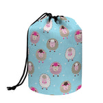 Cartoon Sheep Pattern Print Drawstring Makeup Bag