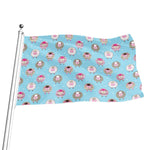 Cartoon Sheep Pattern Print Flag