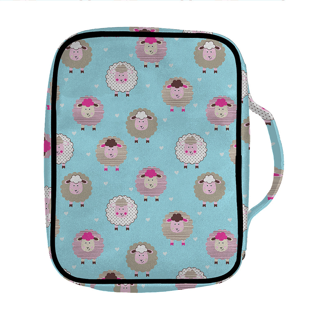 Cartoon Sheep Pattern Print Front Pocket Bible Bag