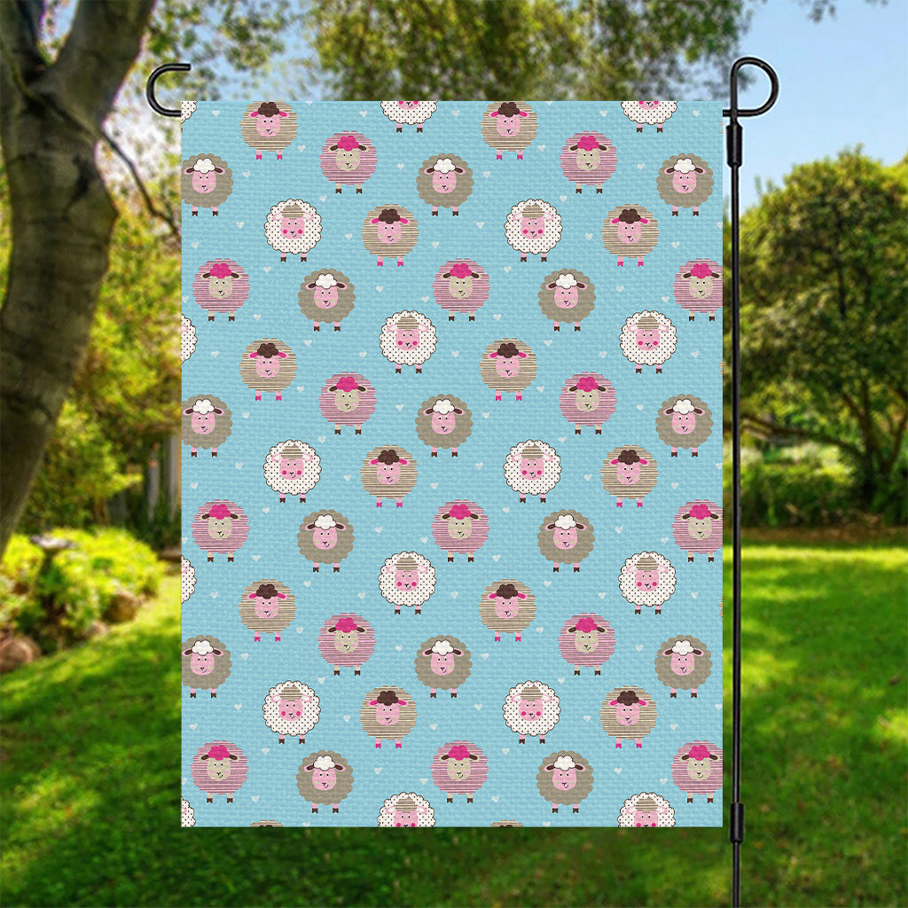 Cartoon Sheep Pattern Print Garden Flag