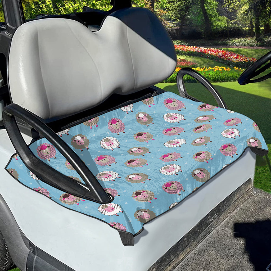 Cartoon Sheep Pattern Print Golf Cart Seat Cover
