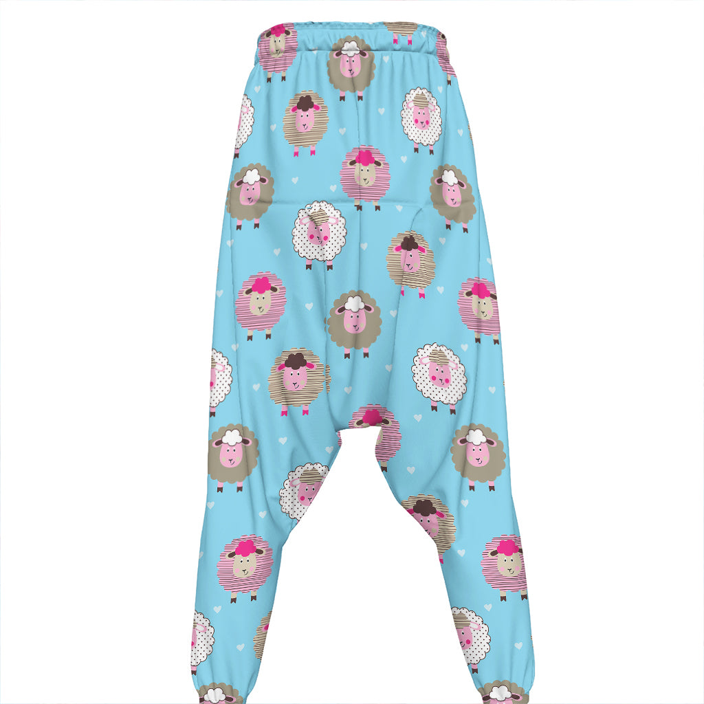 Cartoon Sheep Pattern Print Hammer Pants