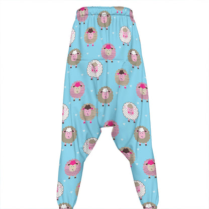Cartoon Sheep Pattern Print Hammer Pants